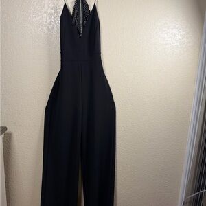 G by Guess Black Lace Halter Jumpsuit